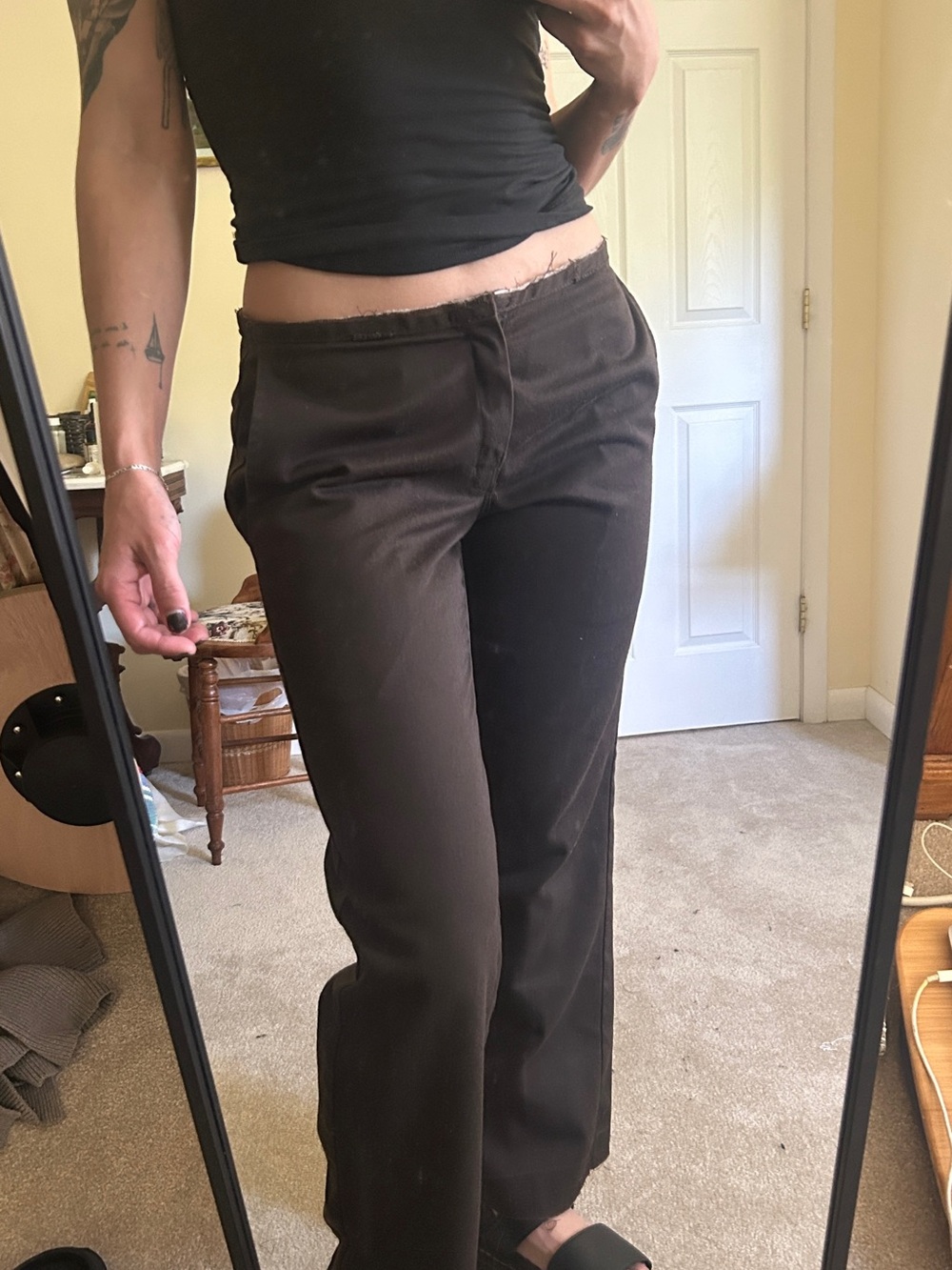 Dickies cut off waist ultra low pants